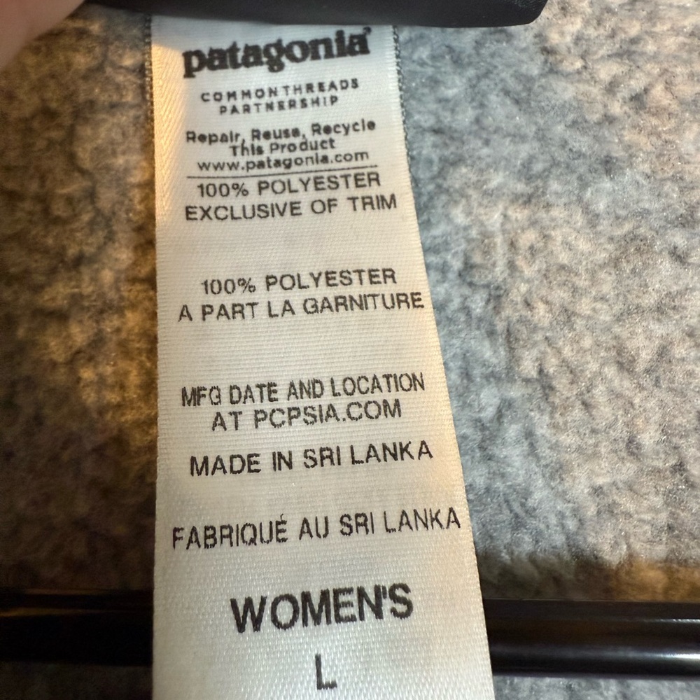 Patagonia Womens Better Sweater Gray Double Breasted Peacoat Jacket Size Large - Picture 4 of 12